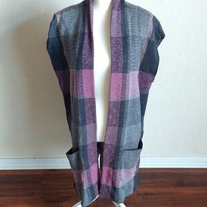 Purple and Gray long sweater vest